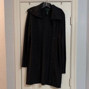 Lauren Ralph Lauren Charcoal Cable Knit Sweater